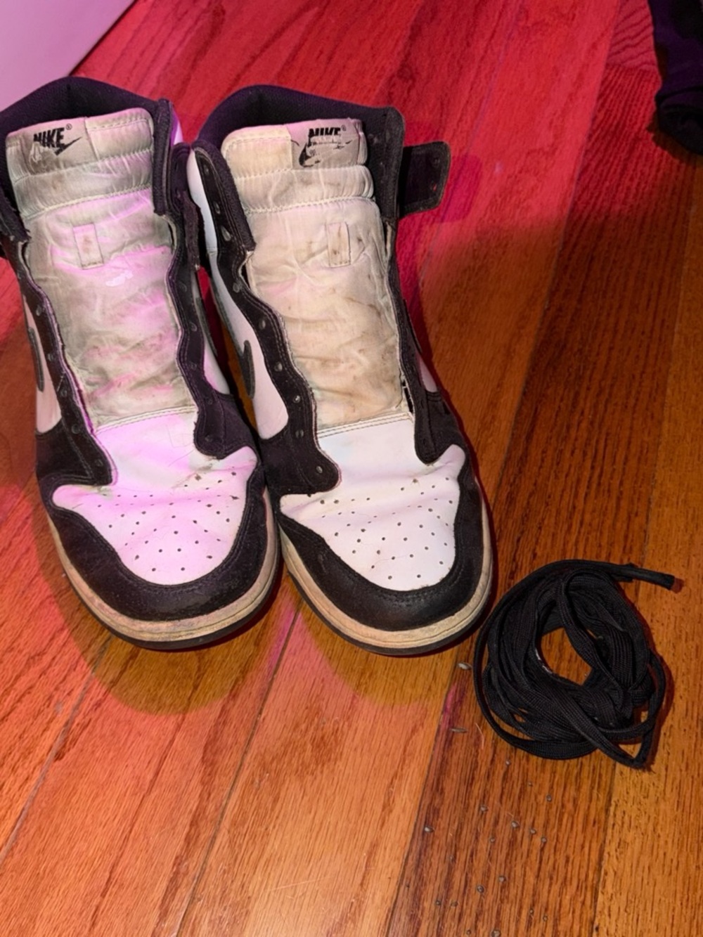 Nike Kids Black and White High-Top Sneakers